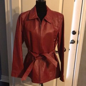 Red leather jacket